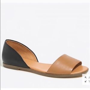 J. Crew Peep Toe Morgan Leather Flats
